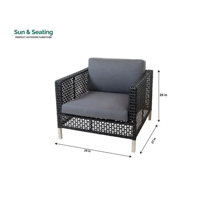 Stepan Outdoor Garden Balcony Sofa Set 2 Seater 2 Single seater Set (Dark Grey) Sofa Sets