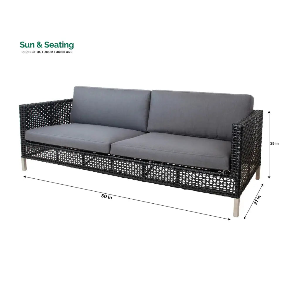 Stepan Outdoor Garden Balcony Sofa Set 2 Seater 2 Single seater Set (Dark Grey) Sofa Sets