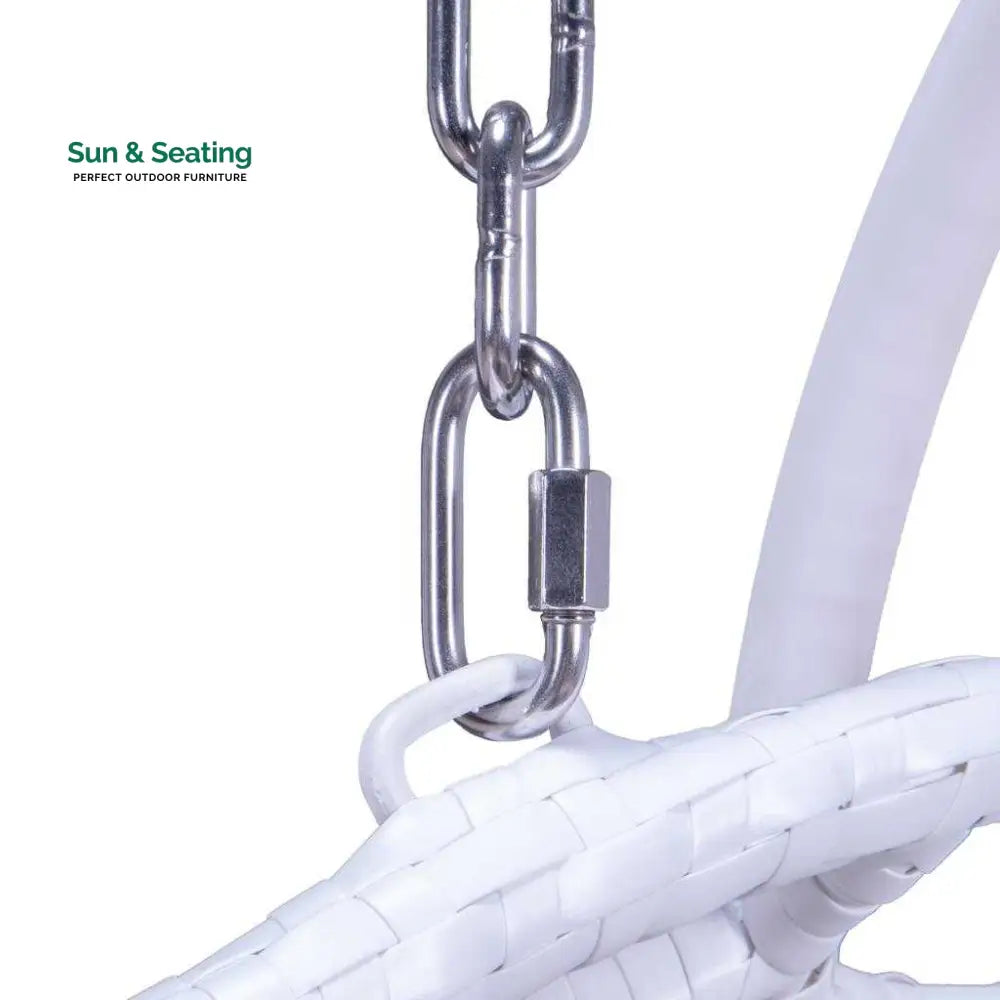 Strinati Double Seater Hanging Swing With Stand For Balcony Garden Swing (White) Swings