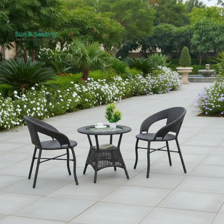 Sumaya 3-Piece Outdoor Rattan Wicker Patio Bistro Set Patio Set