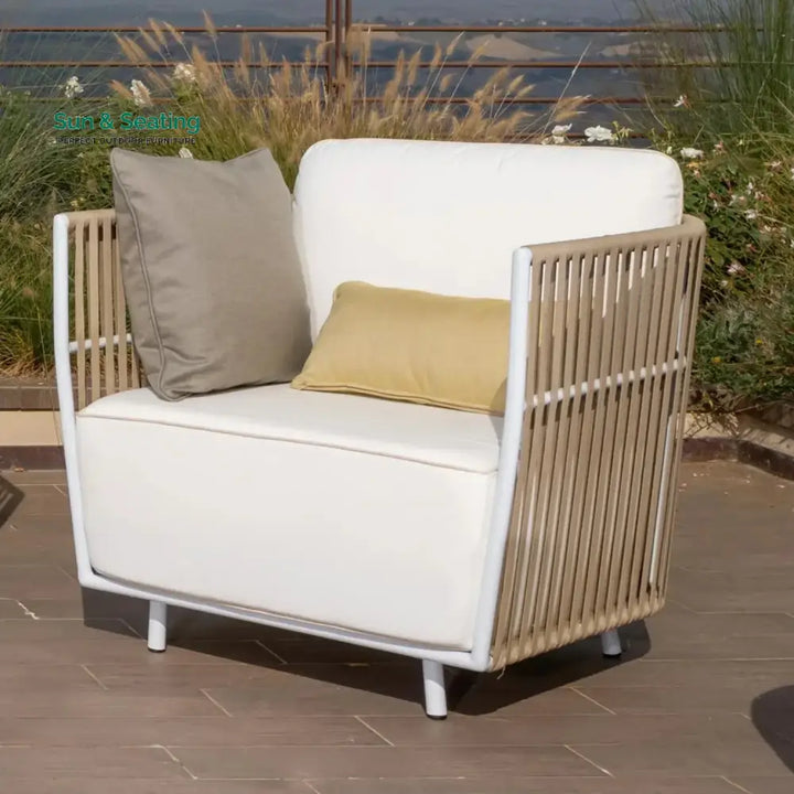 Suyin All-Weather Rope 4- Seater Sofa Set With Glass Top Table Sofa Set