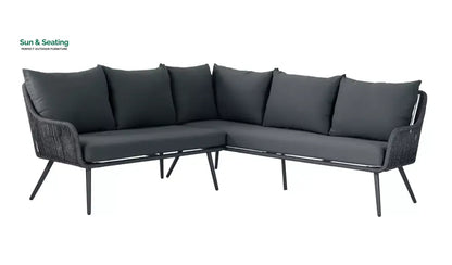 Swifter Outdoor Garden Balcony Sofa Set 5 Seater and 1 Center Table With 2 Ottoman Set (Tan) Sofa Sets