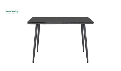 Swifter Outdoor Garden Balcony Sofa Set 5 Seater and 1 Center Table With 2 Ottoman Set (Tan) Sofa Sets