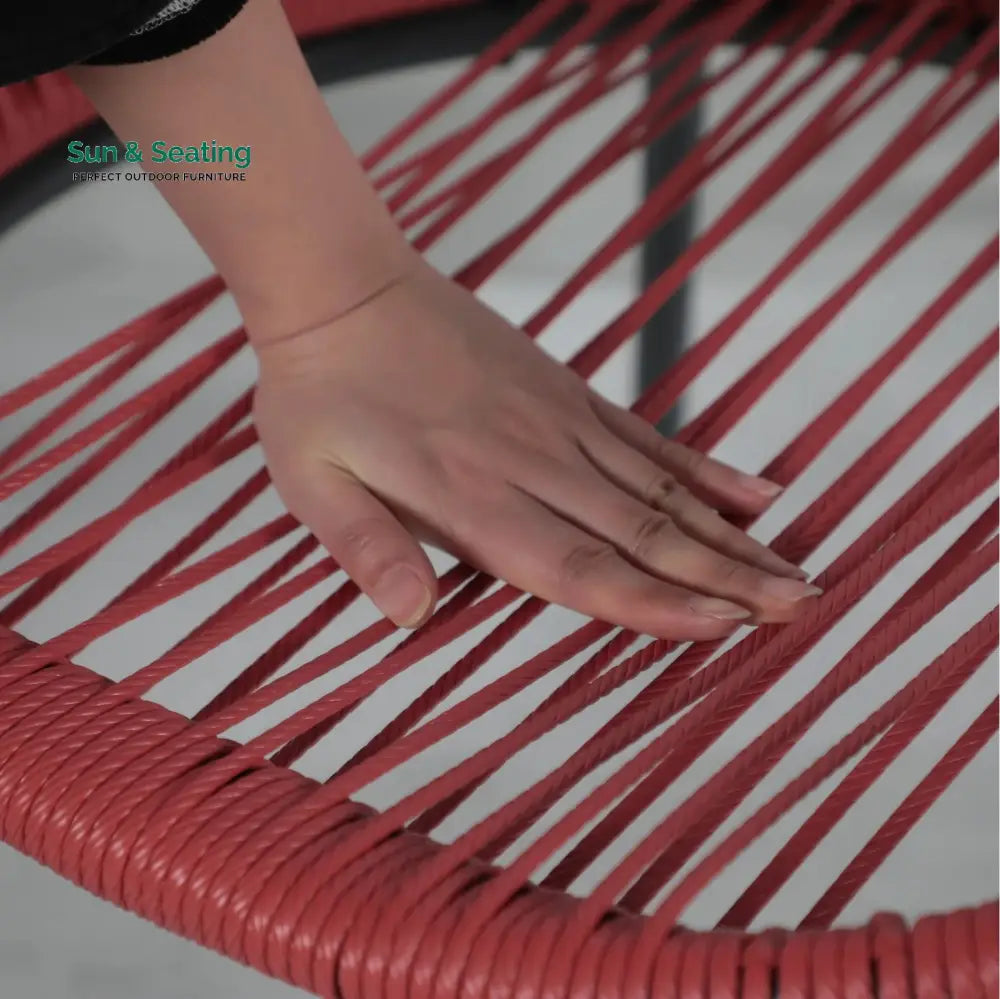 Swoosh Patio Seating Set 4 Chairs and 1 Table Set (Light Red) Coffee Table Sets