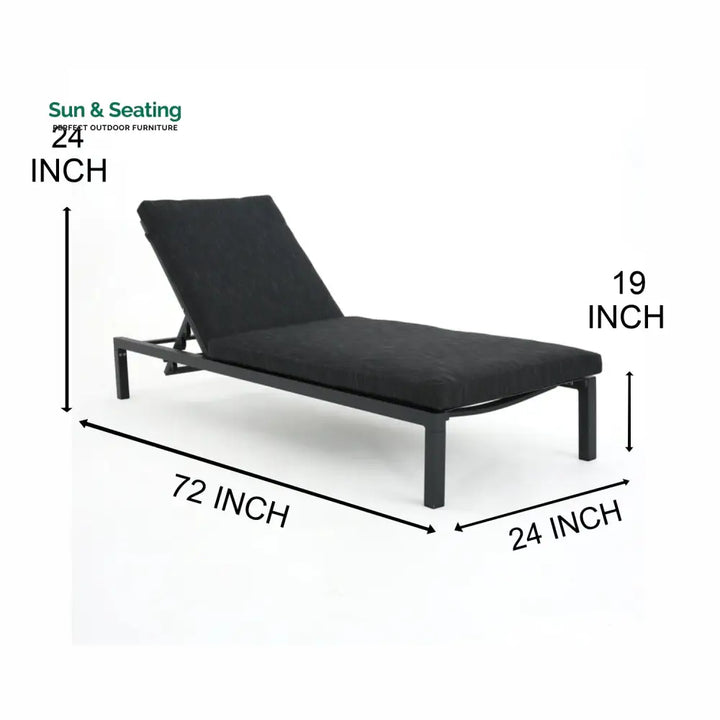 Syon Outdoor Swimming Poolside Lounger (Black) Loungers