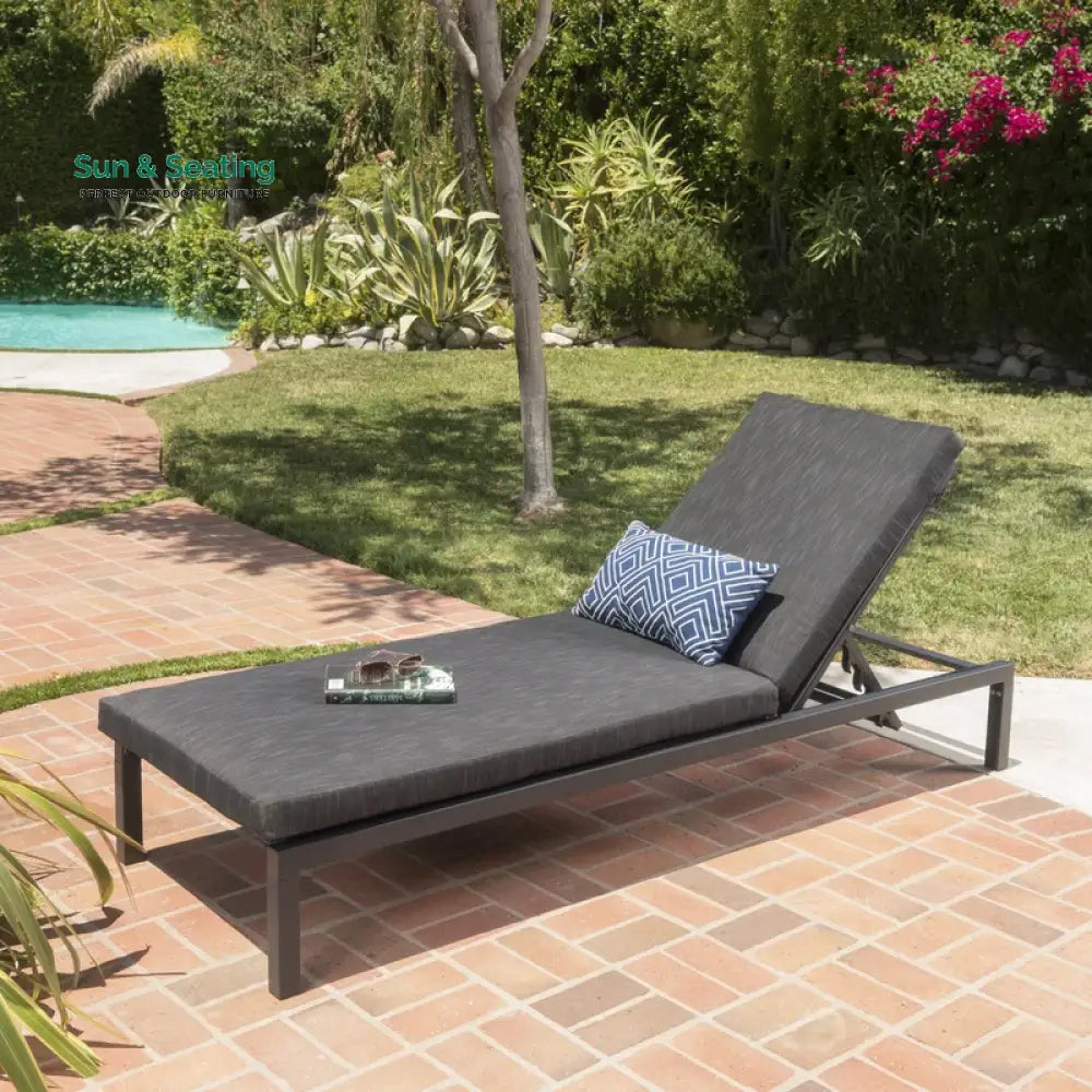 Syon Outdoor Swimming Poolside Lounger (Black) Loungers