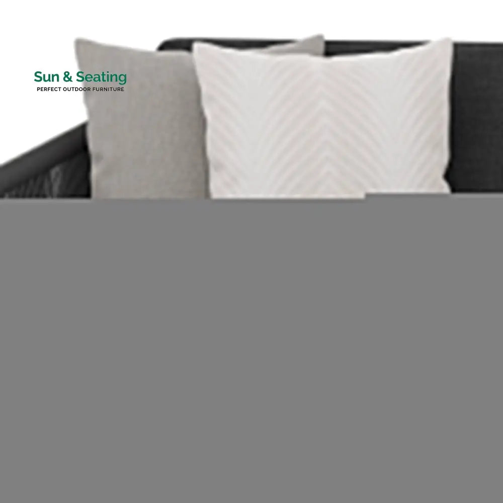 Taima Outdoor Braided Rope Sofa Set With 2-Tier Glass Top Table Sofa Set