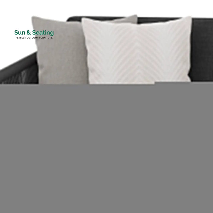 Taima Outdoor Braided Rope Sofa Set With 2-Tier Glass Top Table Sofa Set
