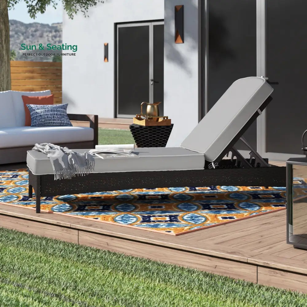 Takeshi Outdoor Swimming Poolside Lounger (Black) Loungers