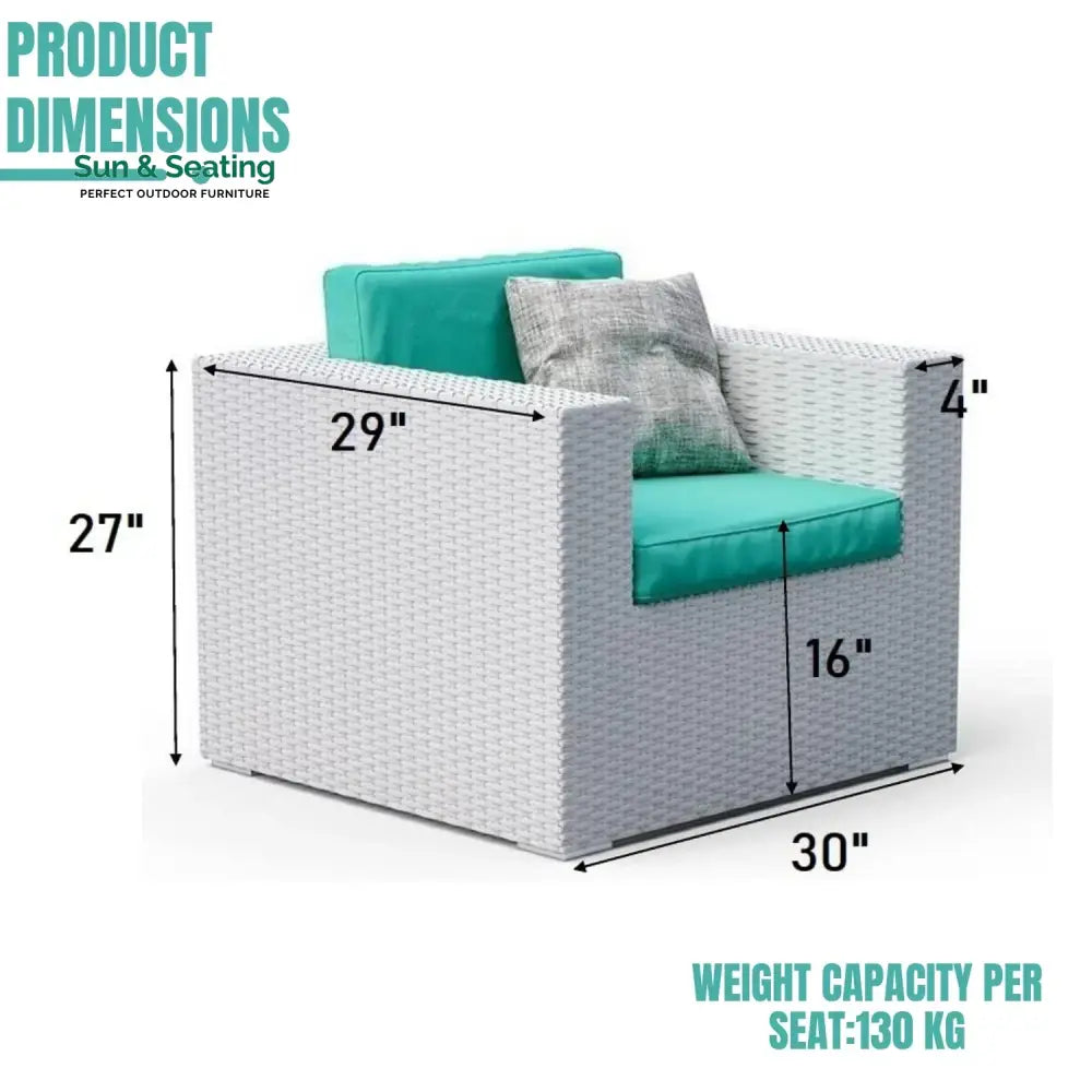 Tanvi 1-Piece Outdoor Wicker Single Seater Sofa Sofa Set