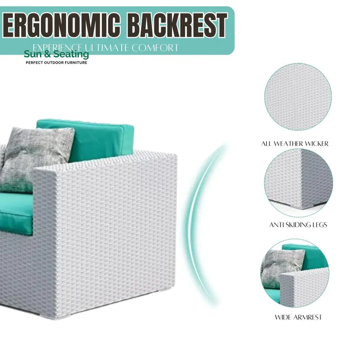 Tanvi 1-Piece Outdoor Wicker Single Seater Sofa Sofa Set