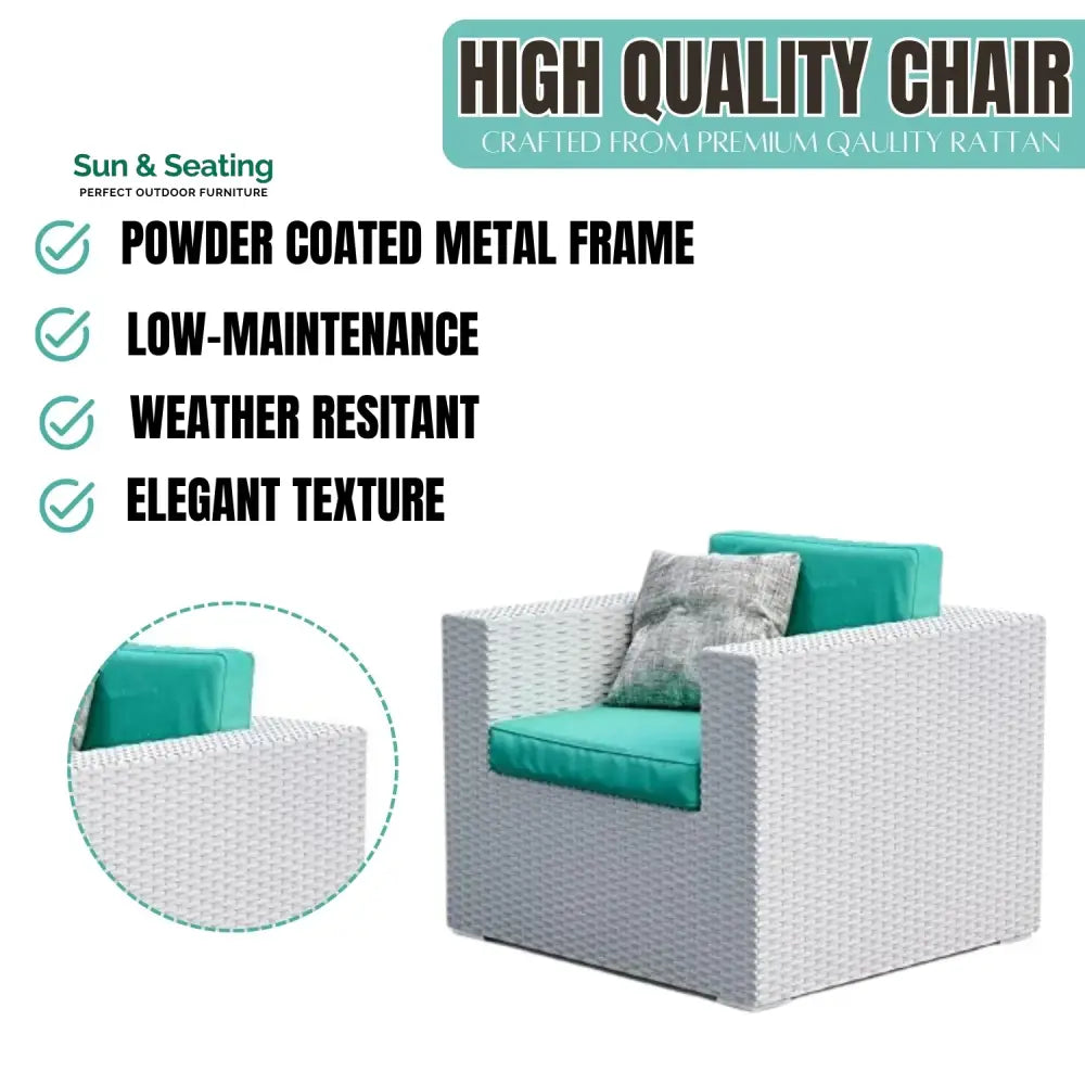 Tanvi 1-Piece Outdoor Wicker Single Seater Sofa Sofa Set