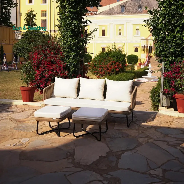 Tao 7 Seater Outdoor Rope Sofa Set with Ottomans Sofa Set