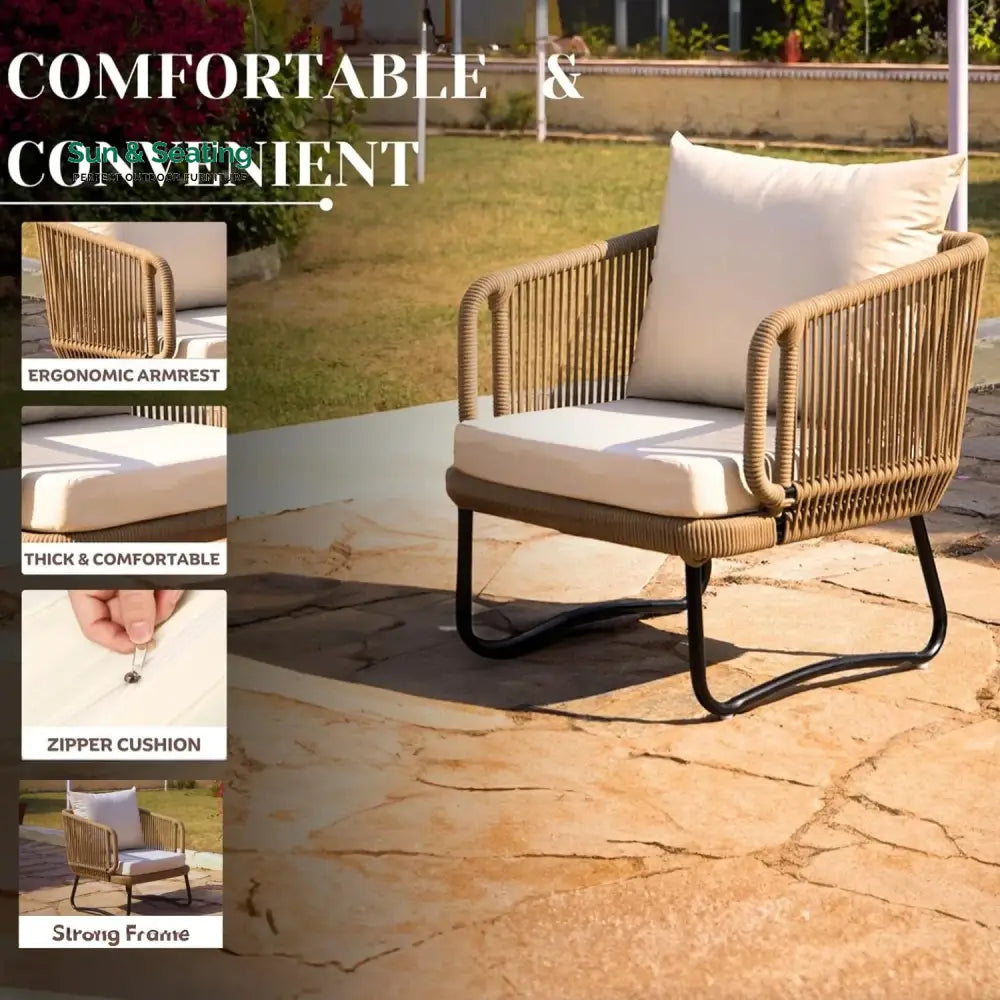 Tao 7 Seater Outdoor Rope Sofa Set with Ottomans Sofa Set
