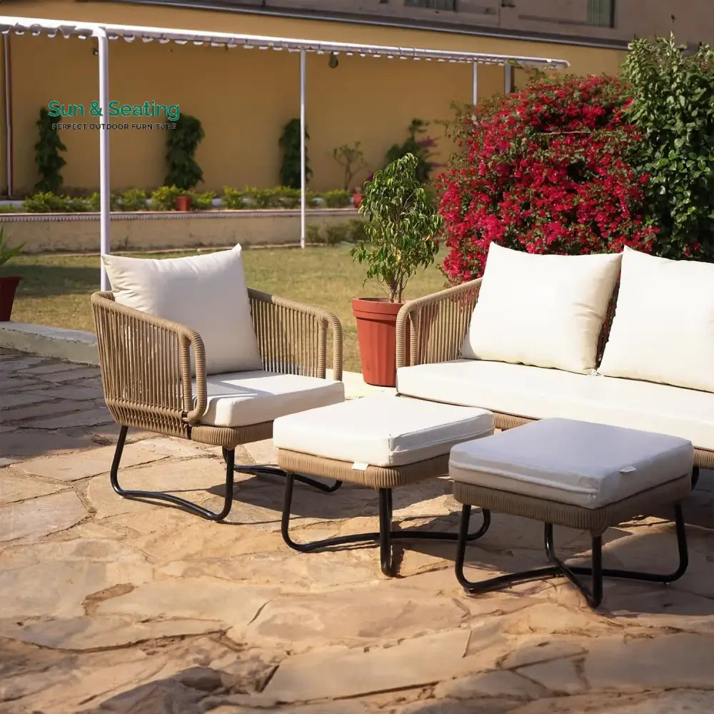 Tao 7 Seater Outdoor Rope Sofa Set with Ottomans Sofa Set