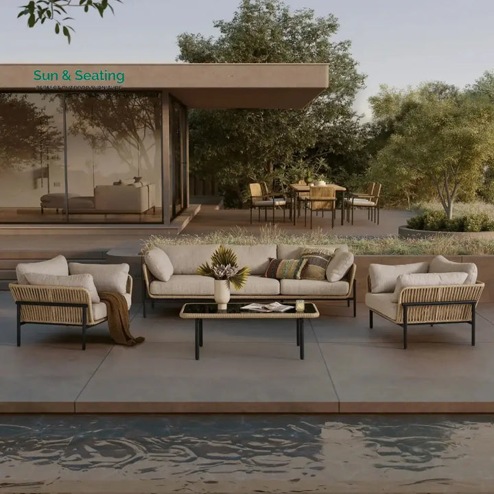 Tapasya Outdoor 4-Piece Rope Conversation Sofa Set Sofa Set