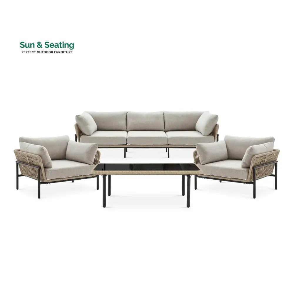 Tapasya Outdoor 4-Piece Rope Conversation Sofa Set Sofa Set