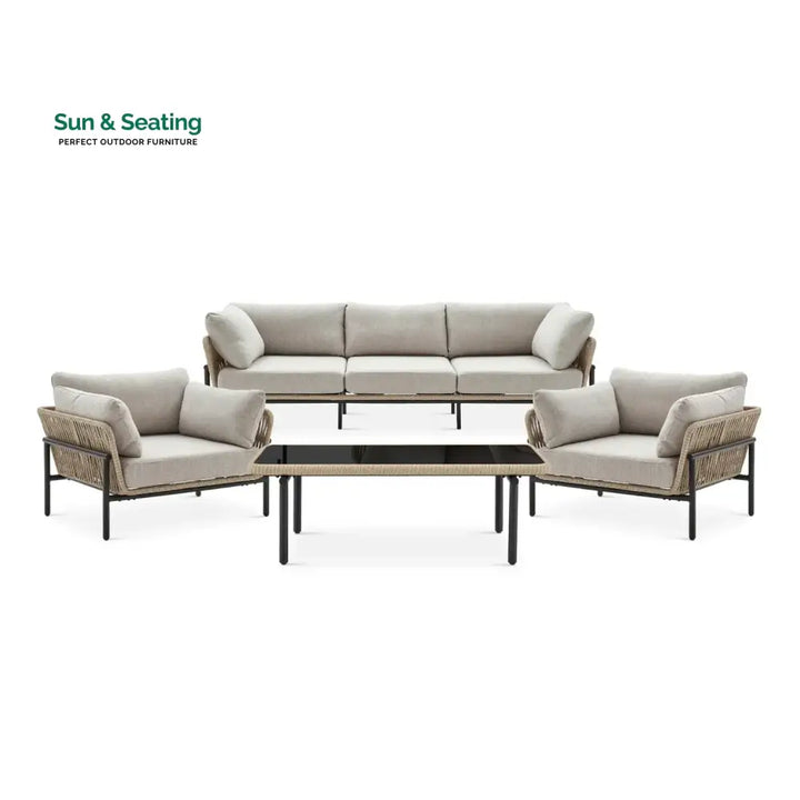 Tapasya Outdoor 4-Piece Rope Conversation Sofa Set Sofa Set