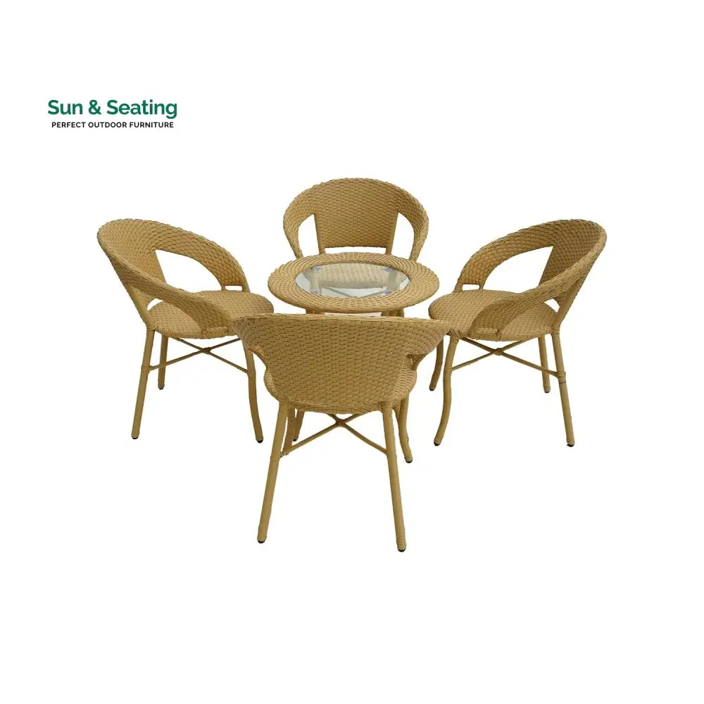 Tatiana 5-Piece Outdoor Rattan Wicker Patio Bistro Set Patio Set