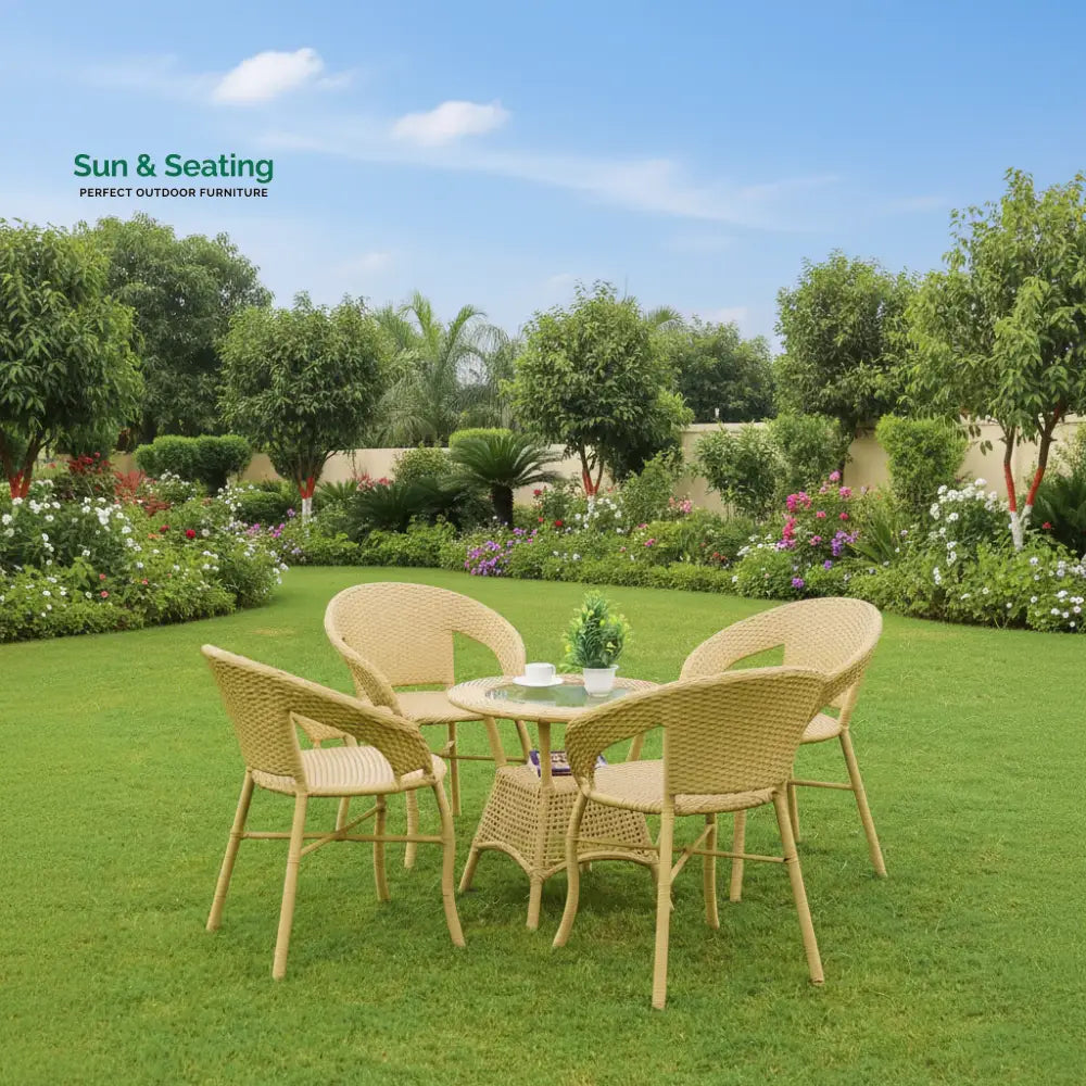 Tatiana 5-Piece Outdoor Rattan Wicker Patio Bistro Set Patio Set