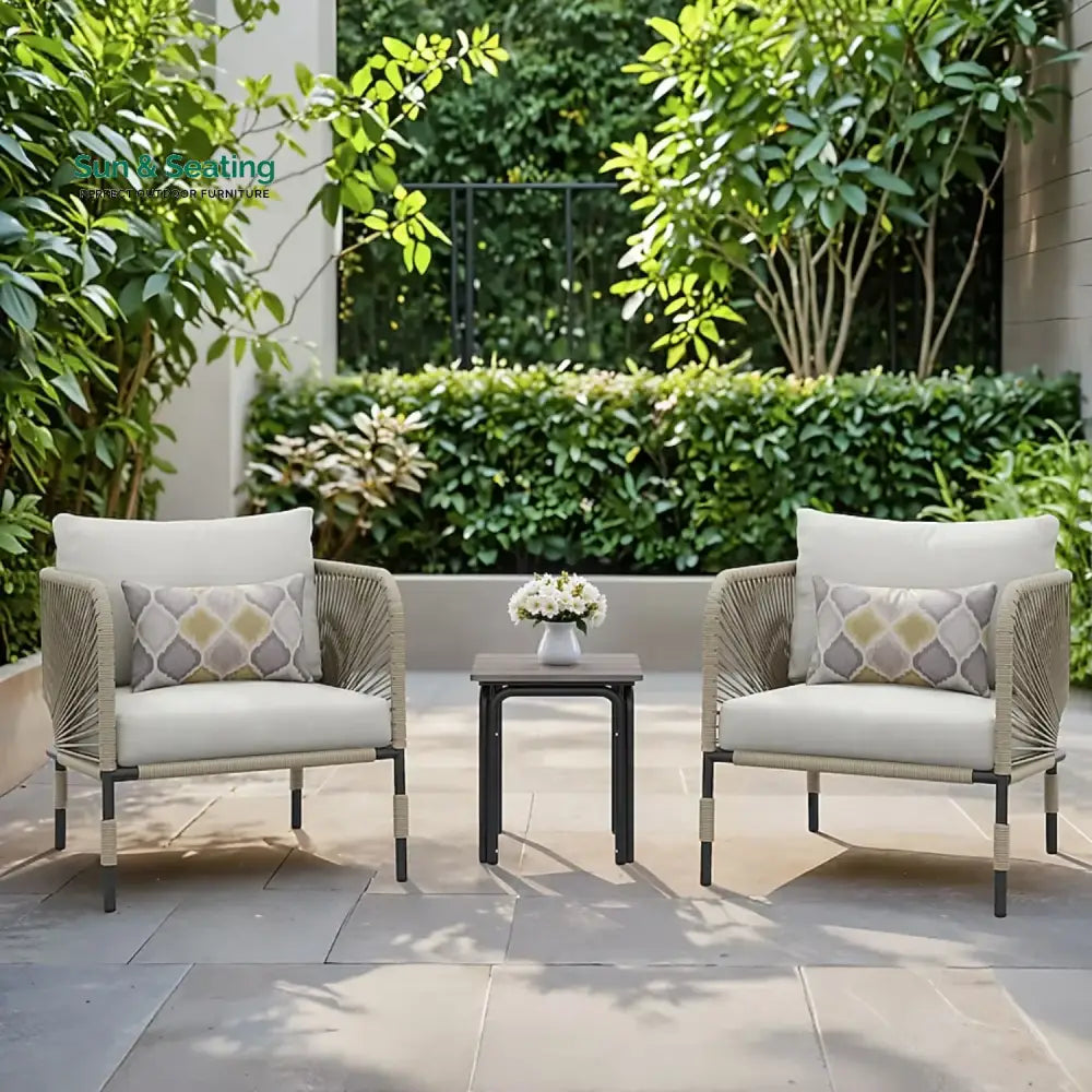 Taylor 3 Piece Garden Outdoor Rope Patio Set Patio Set