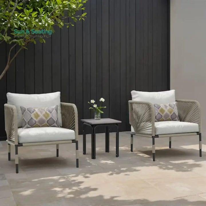Taylor 3 Piece Garden Outdoor Rope Patio Set Patio Set