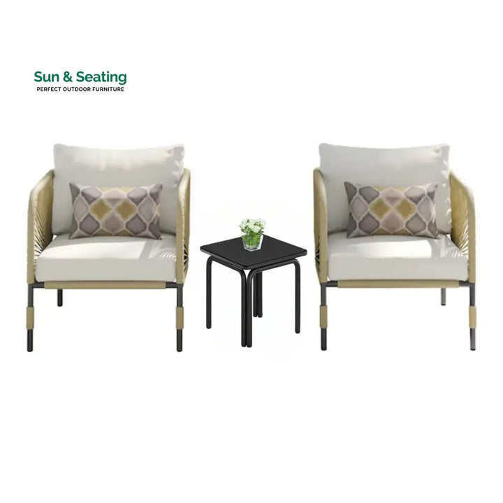 Taylor 3 Piece Garden Outdoor Rope Patio Set Patio Set