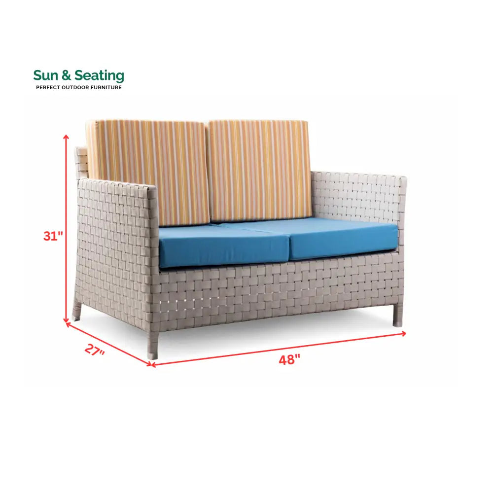 Tecla Outdoor Sofa Set 2 Seater 2 Single seater and 1 Center Table (Off White) Sofa Sets