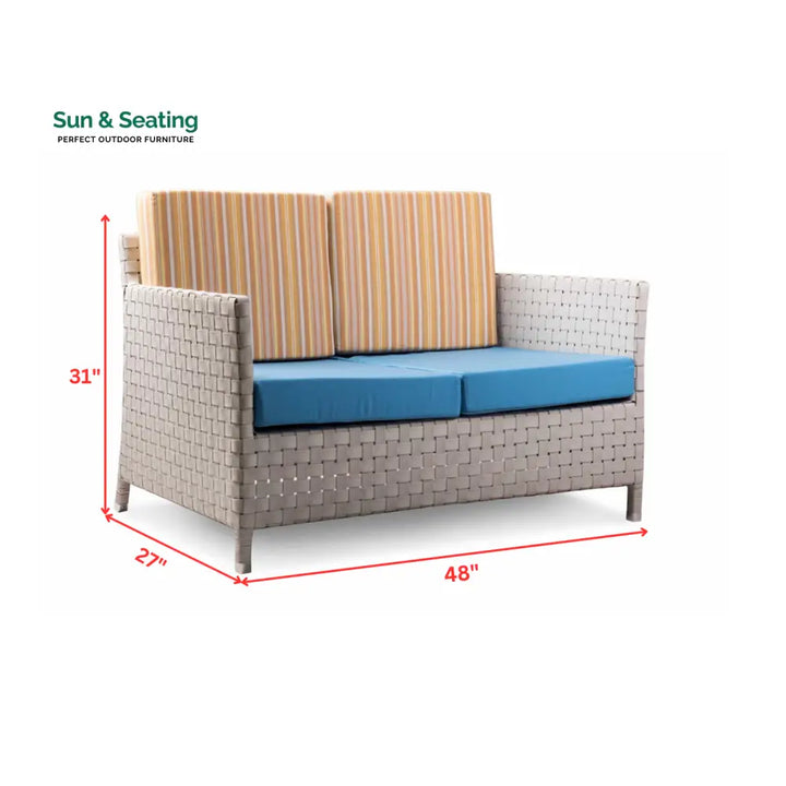 Tecla Outdoor Sofa Set 2 Seater 2 Single seater and 1 Center Table (Off White) Sofa Sets