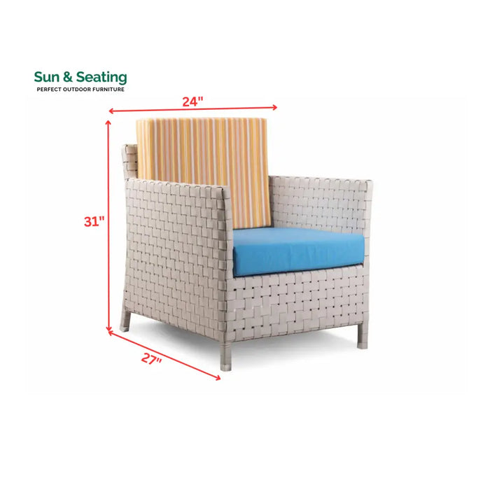 Tecla Outdoor Sofa Set 2 Seater 2 Single seater and 1 Center Table (Off White) Sofa Sets