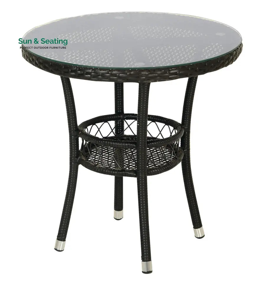 Ted Outdoor Patio Seating Set 2 Chairs and 1 Table Set (Black) Coffee Table Sets
