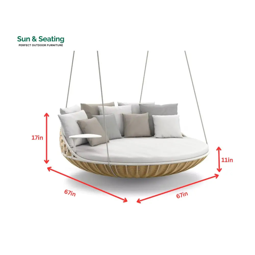 Teirtu Three Seater Hanging Swing Without Stand For Balcony Garden Swing Swings