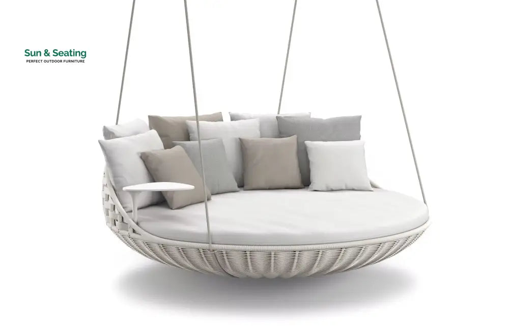Teirtu Three Seater Hanging Swing Without Stand For Balcony Garden Swing White Swings
