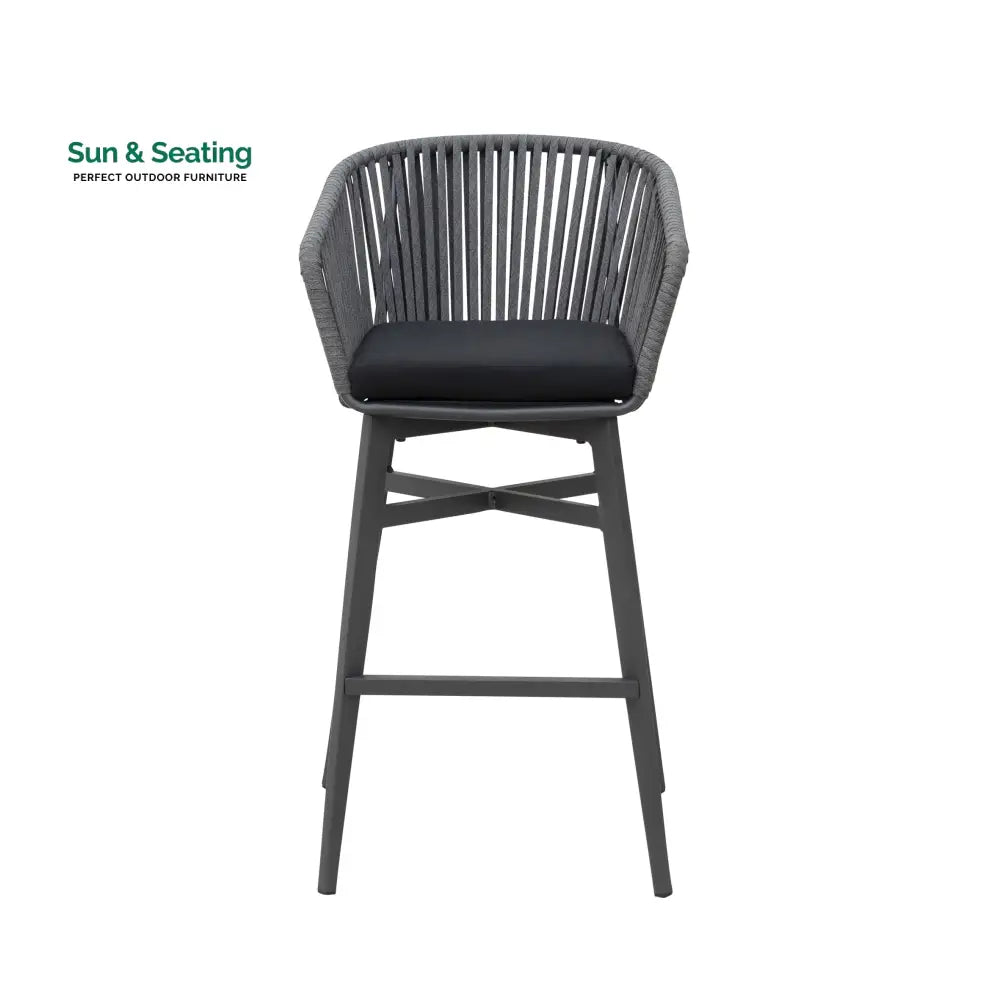 Teobaldo Outdoor Bar Chair 1 Garden Patio Bar stool For Balcony Chair (Dark Grey) Bar Sets