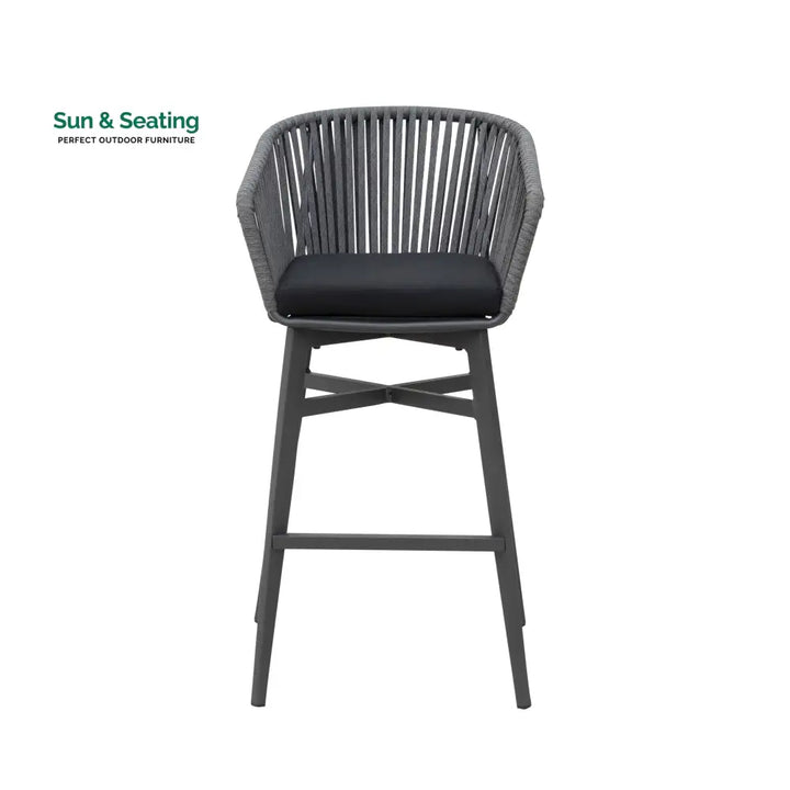 Teobaldo Outdoor Bar Chair 1 Garden Patio Bar stool For Balcony Chair (Dark Grey) Bar Sets