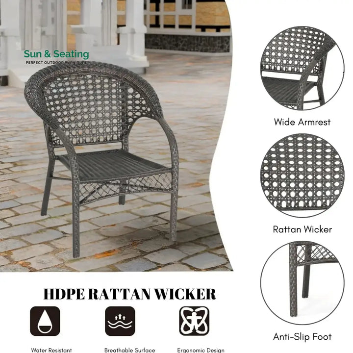 Thalia 7-Piece Outdoor Rattan Wicker Dining Table Set Dining Set