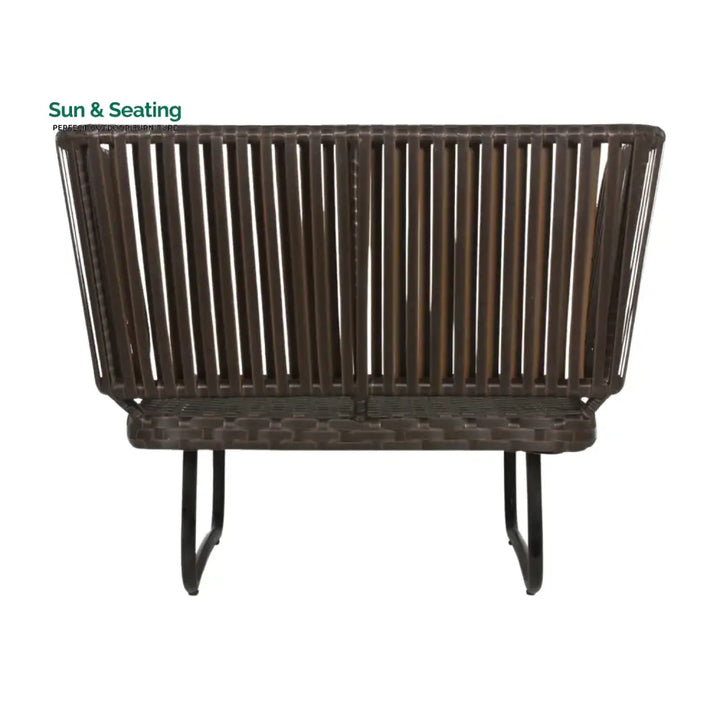 Tinsley Outdoor Rope 4-Piece Patio Sofa Set with Wicker Top Table (Brown &amp; White) Sofa Set