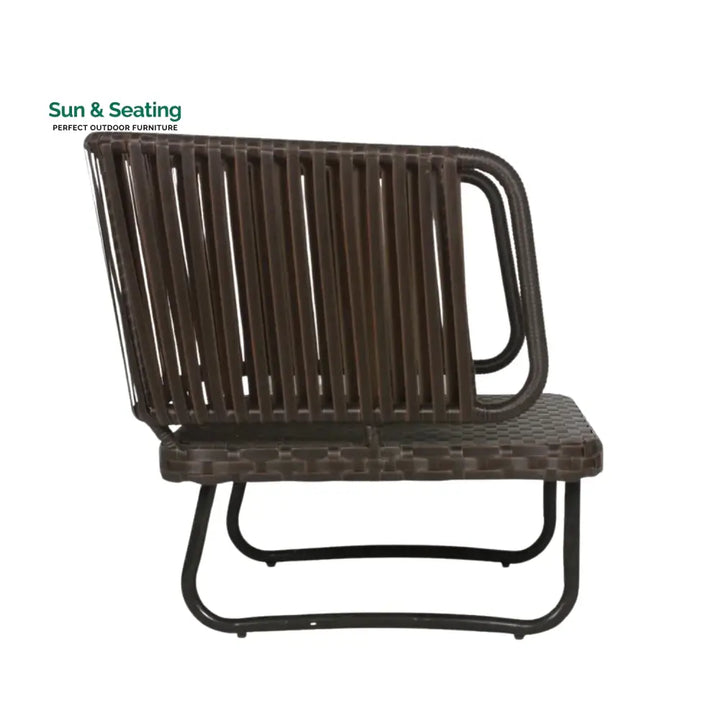 Tinsley Outdoor Rope 4-Piece Patio Sofa Set with Wicker Top Table (Brown &amp; White) Sofa Set