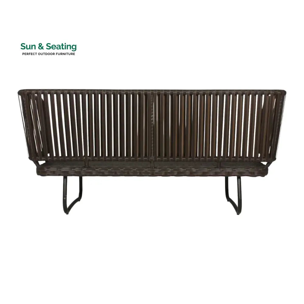 Tinsley Outdoor Rope 4-Piece Patio Sofa Set with Wicker Top Table (Brown &amp; White) Sofa Set