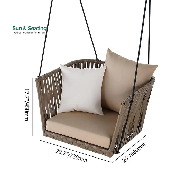 Tofull Single Seater Hanging Swing Without Stand For Balcony Garden Swing (Brown) Swings