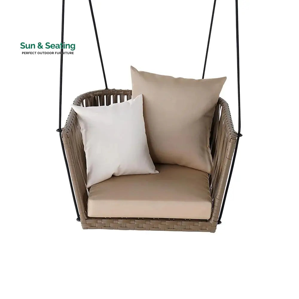 Tofull Single Seater Hanging Swing Without Stand For Balcony Garden Swing (Brown) Swings