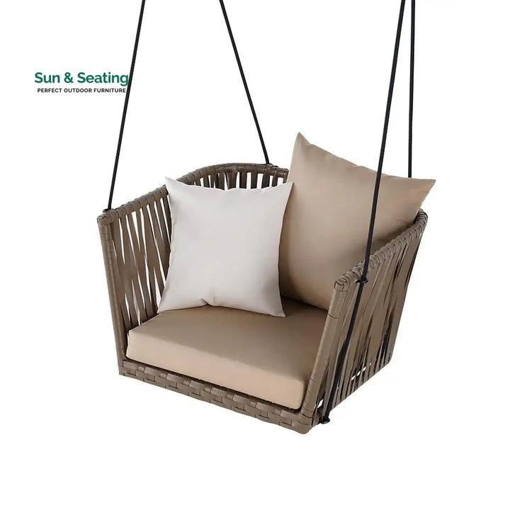Tofull Single Seater Hanging Swing Without Stand For Balcony Garden Swing (Brown) Swings