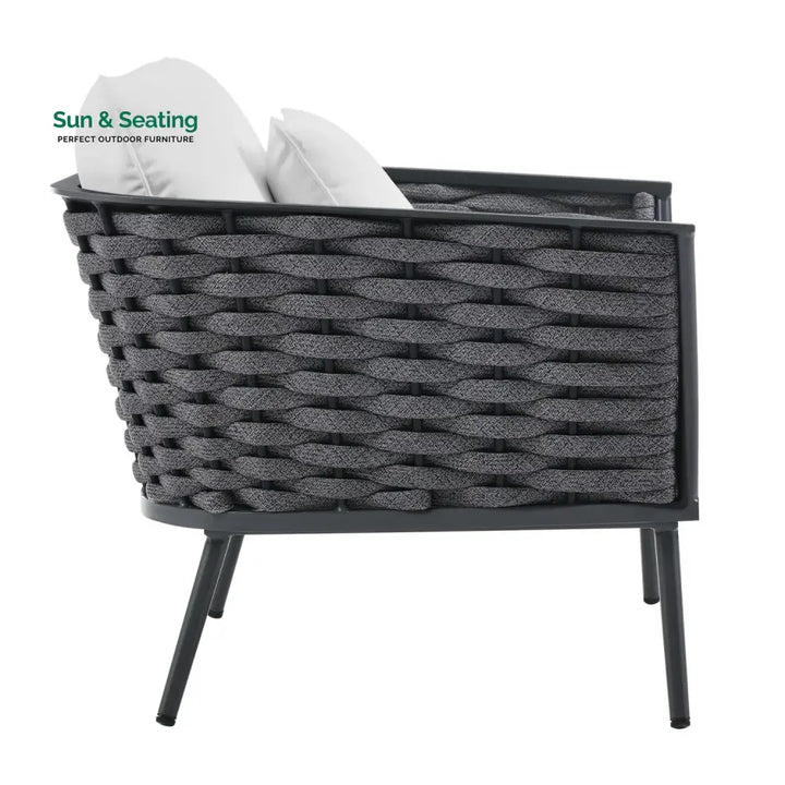 Tomoko 6-Piece Outdoor Rope Sofa Set (Grey &amp; White) Sofa Set