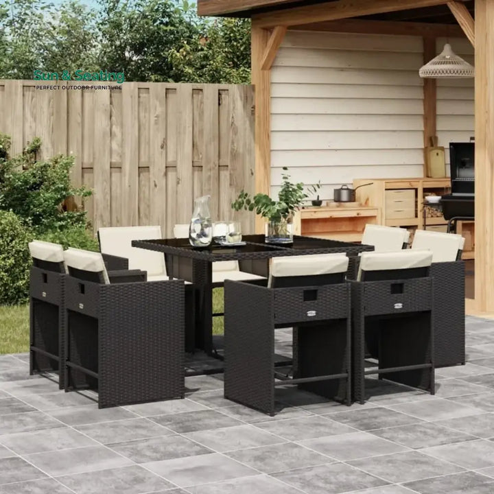 Tone Outdoor Rattan Wicker Dinning Set 9-Piece Dining Set
