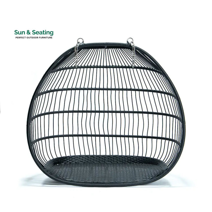 Tonia Double Seater Hanging Swing With Stand For Balcony Garden Swing (Black) Braided and Rope Swings