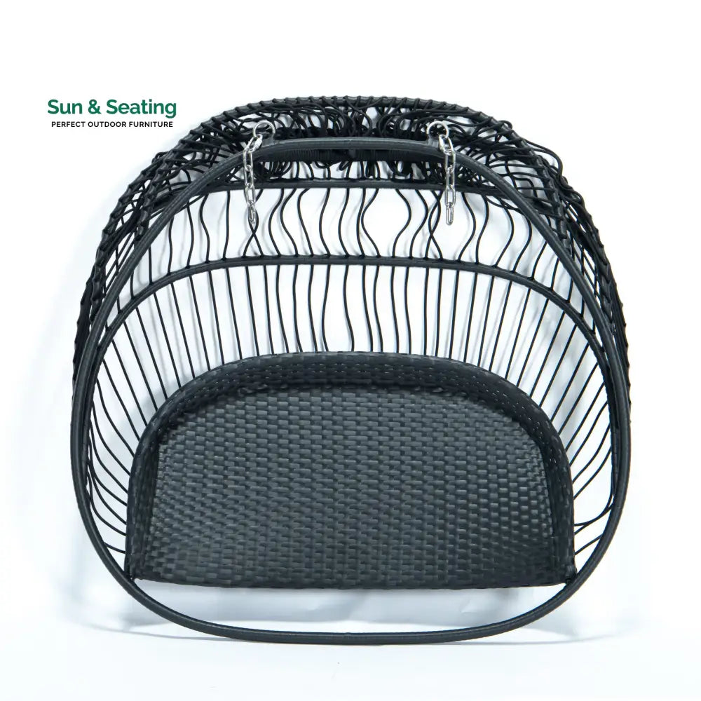 Tonia Double Seater Hanging Swing With Stand For Balcony Garden Swing (Black) Braided and Rope Swings