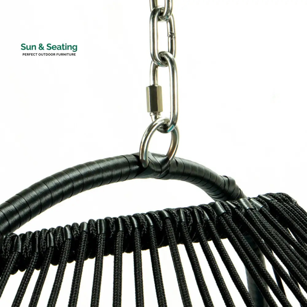 Tonia Double Seater Hanging Swing With Stand For Balcony Garden Swing (Black) Braided and Rope Swings