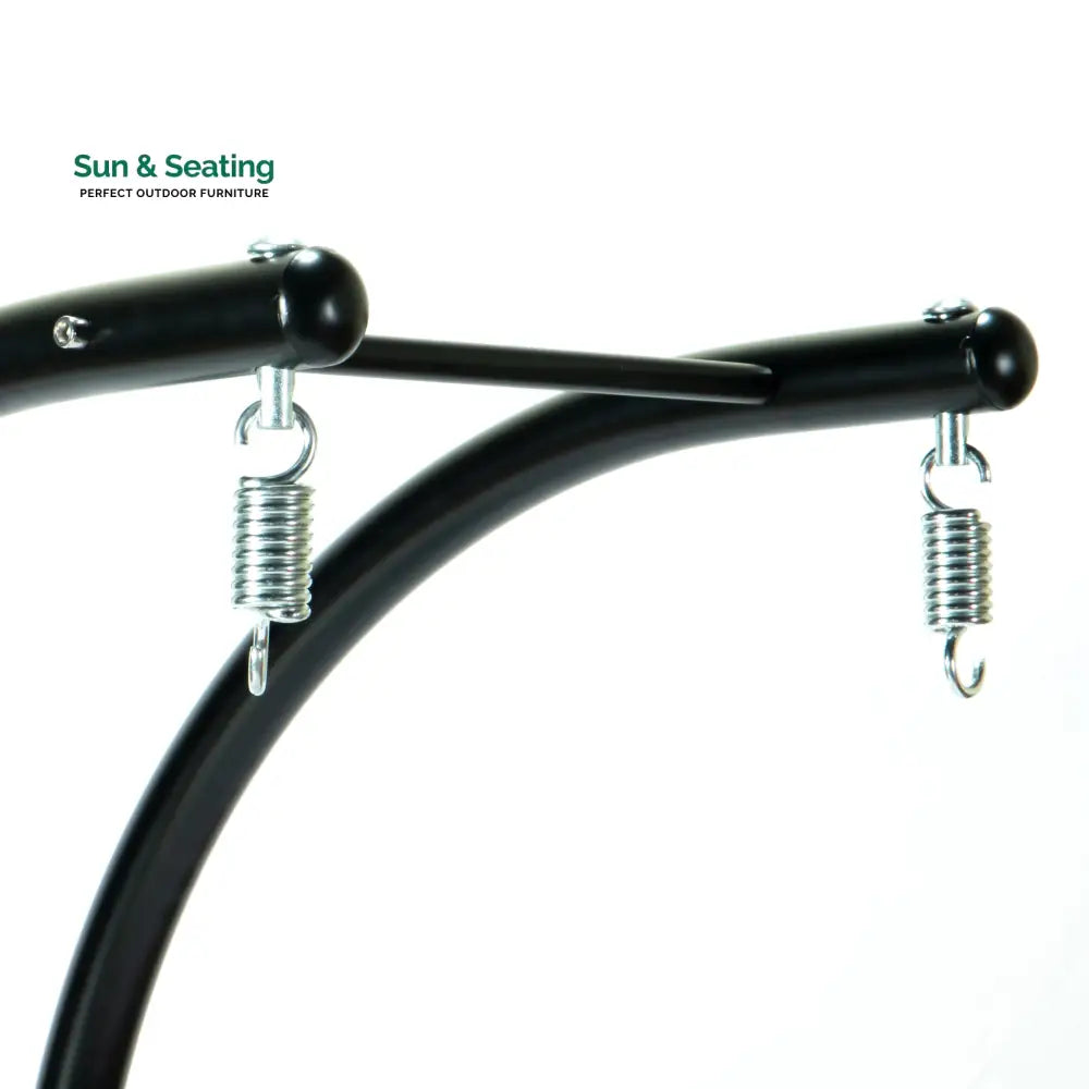 Tonia Double Seater Hanging Swing With Stand For Balcony Garden Swing (Black) Braided and Rope Swings