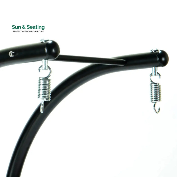 Tonia Double Seater Hanging Swing With Stand For Balcony Garden Swing (Black) Braided and Rope Swings
