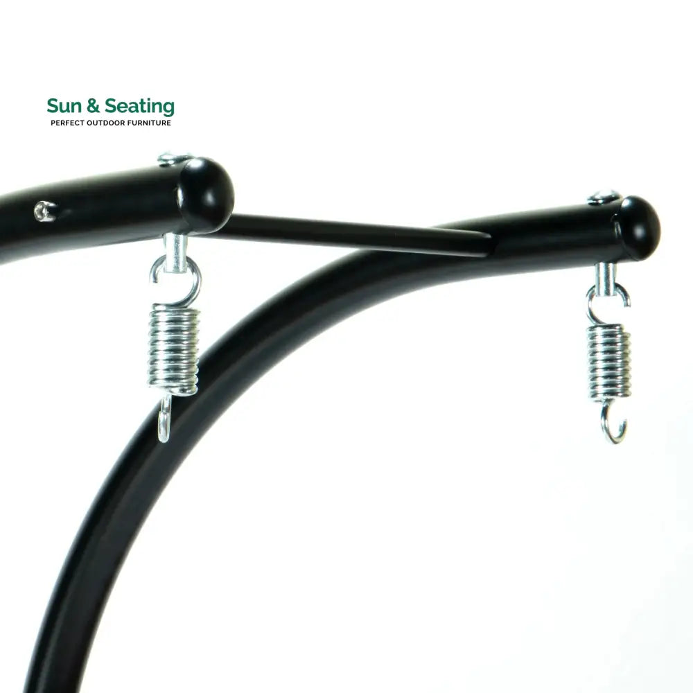 Tonia Double Seater Hanging Swing With Stand For Balcony Garden Swing (Black) Braided and Rope Swings